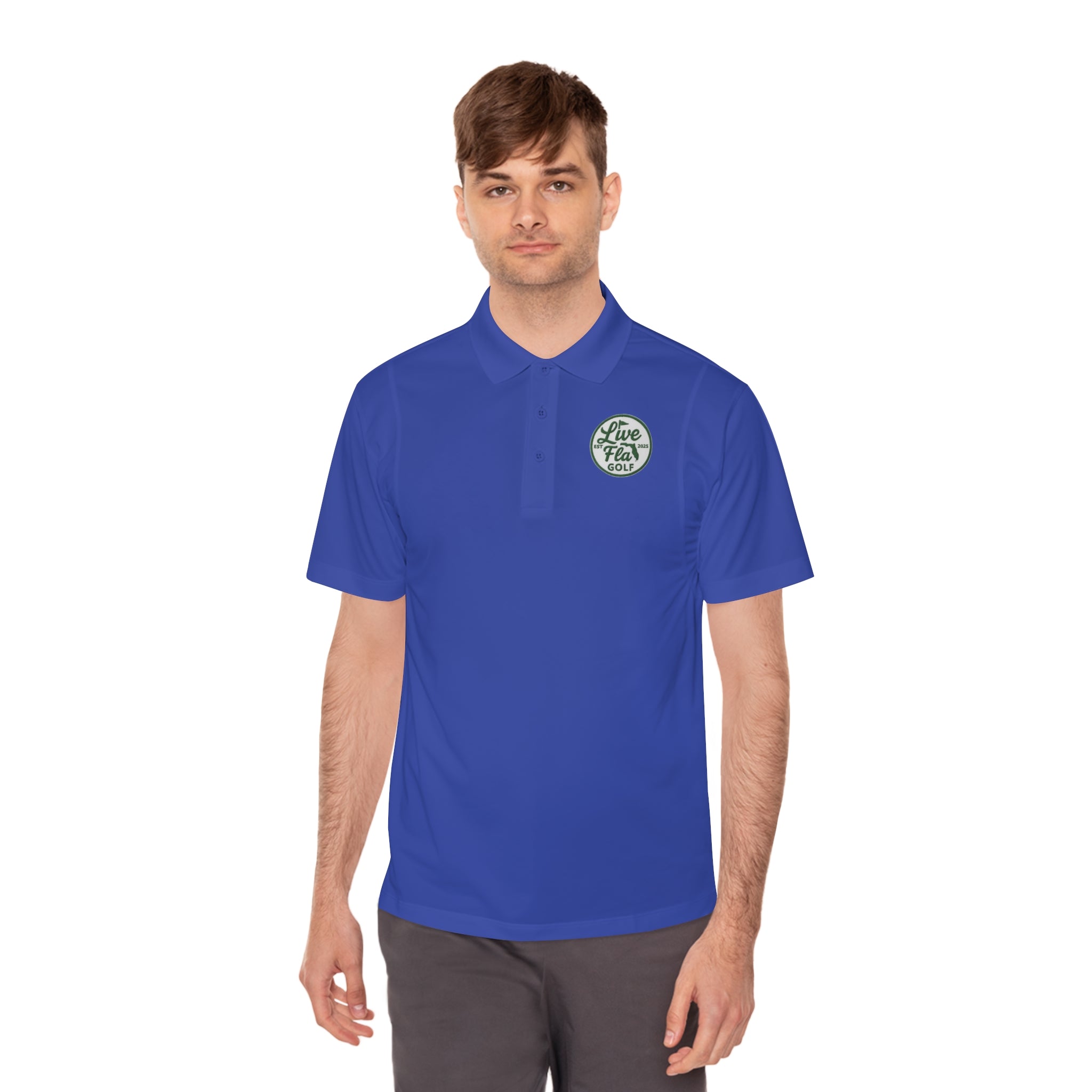 Men's Sport Polo Shirt - Live Free Golf Apparel, Casual Golf Shirt, Father's Day Gift, Outdoor Adventure Clothing, Comfortable Summer Wear