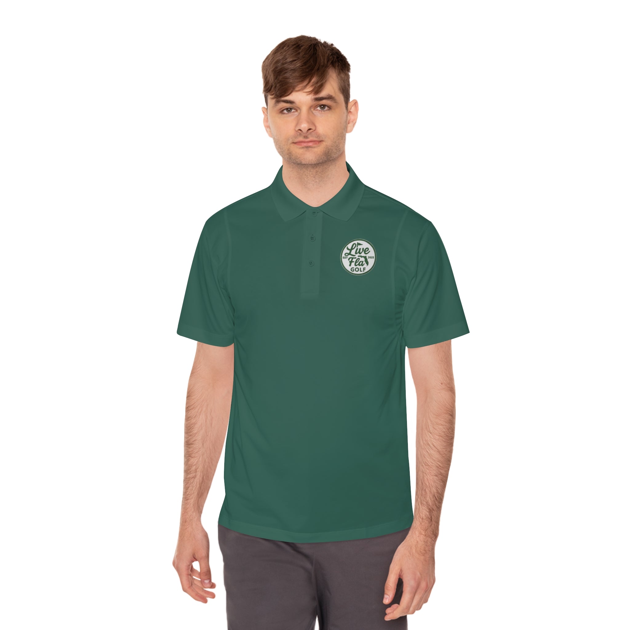 Men's Sport Polo Shirt - Live Free Golf Apparel, Casual Golf Shirt, Father's Day Gift, Outdoor Adventure Clothing, Comfortable Summer Wear