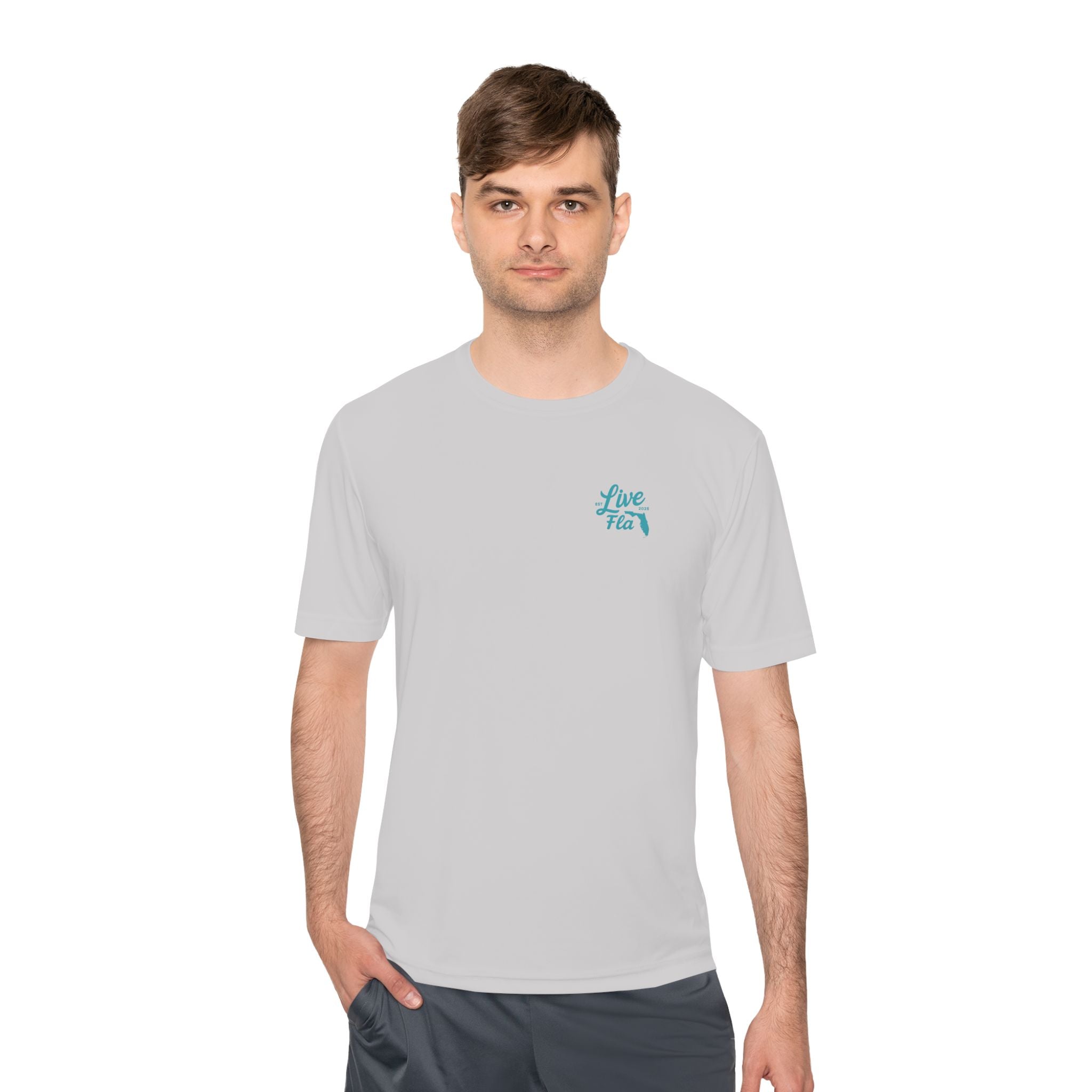 LiveFla Dolphin Unisex Moisture Wicking Tee - Ocean Inspired Summer Shirt, Beachwear, Casual T-shirt, Gifts for Dolphin Lovers, Swim Top