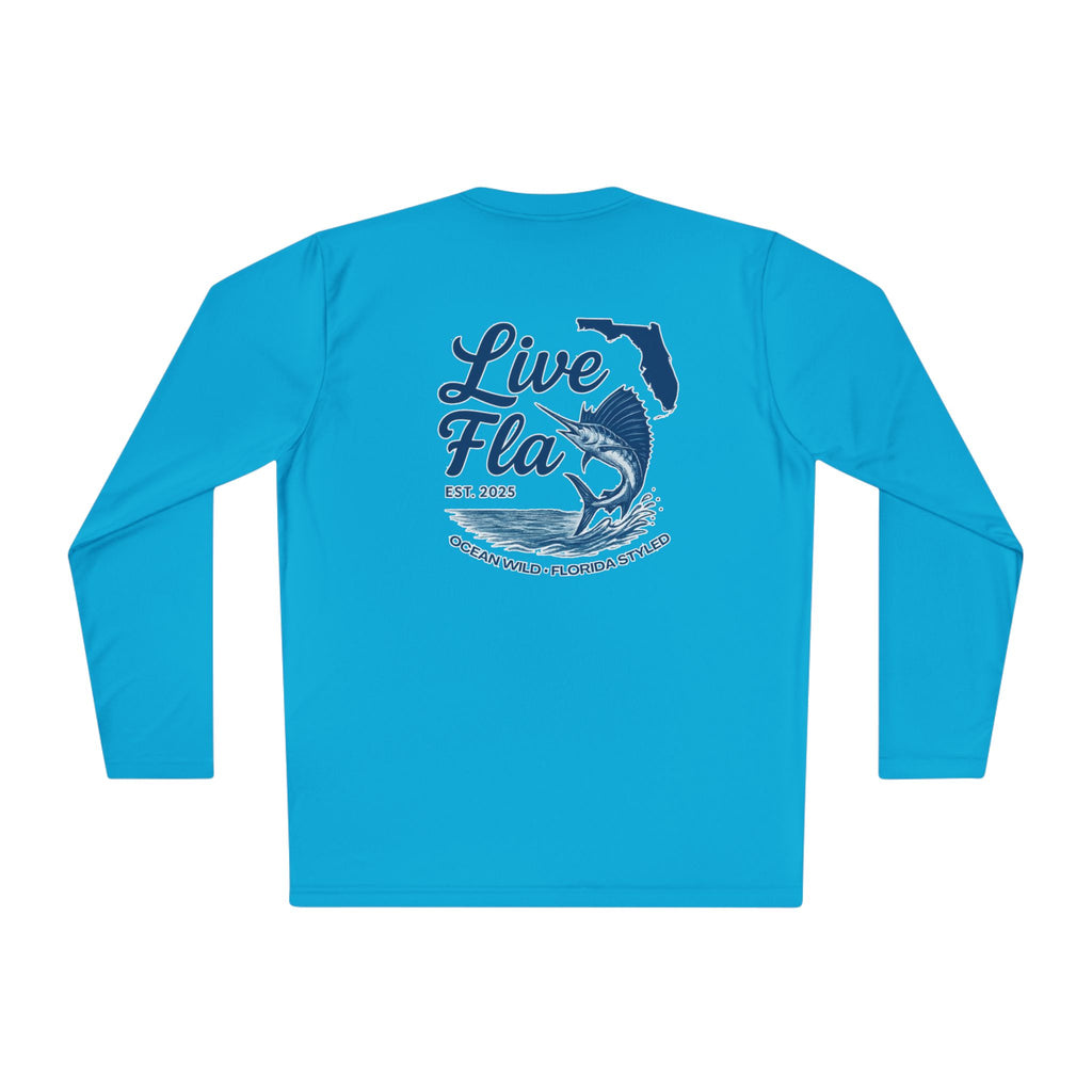 Florida Fish-Themed Lightweight Long Sleeve Tee, Fishing Shirt, Beachwear, Ocean Lover Gift, Summer Casual Top
