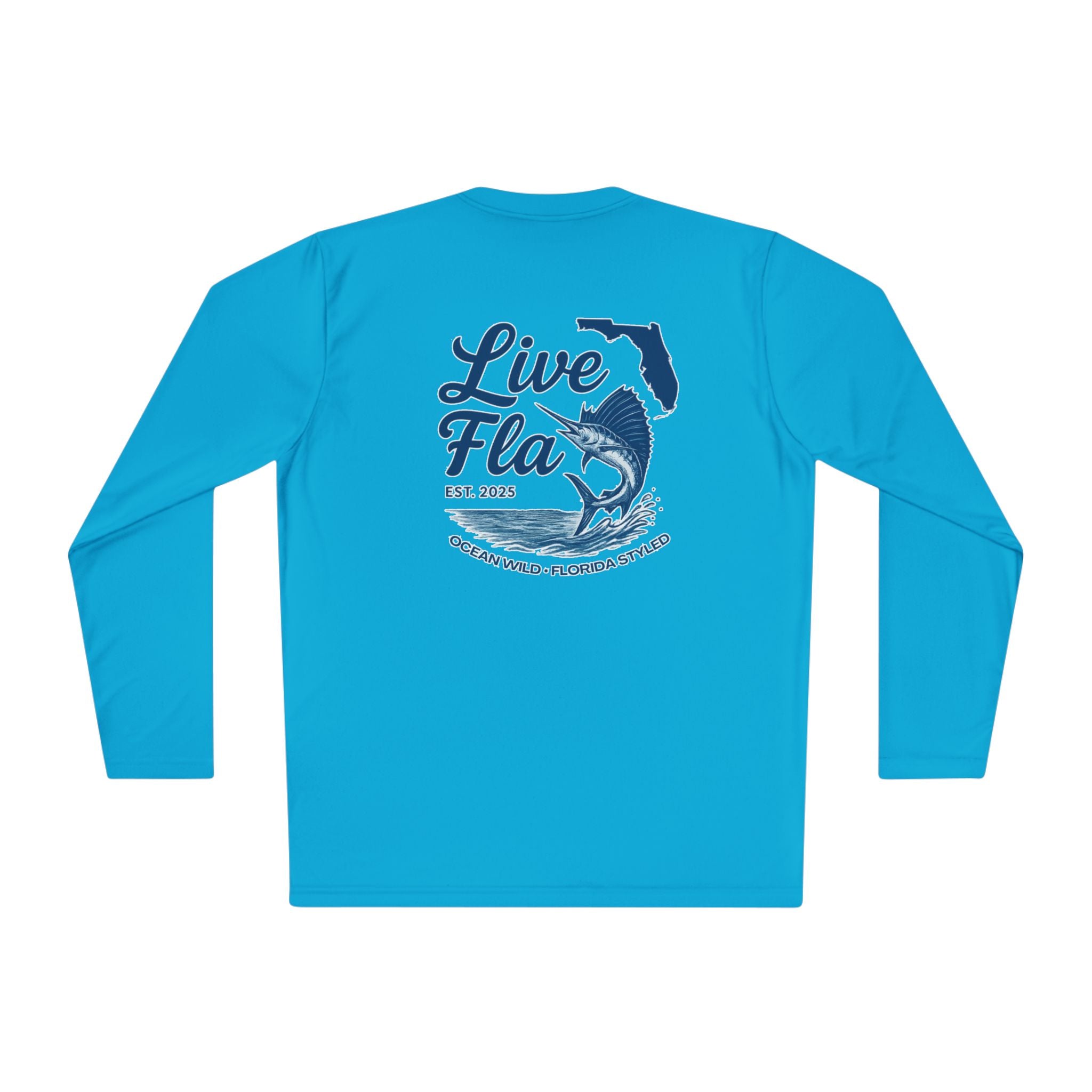 Florida Fish-Themed Lightweight Long Sleeve Tee, Fishing Shirt, Beachwear, Ocean Lover Gift, Summer Casual Top