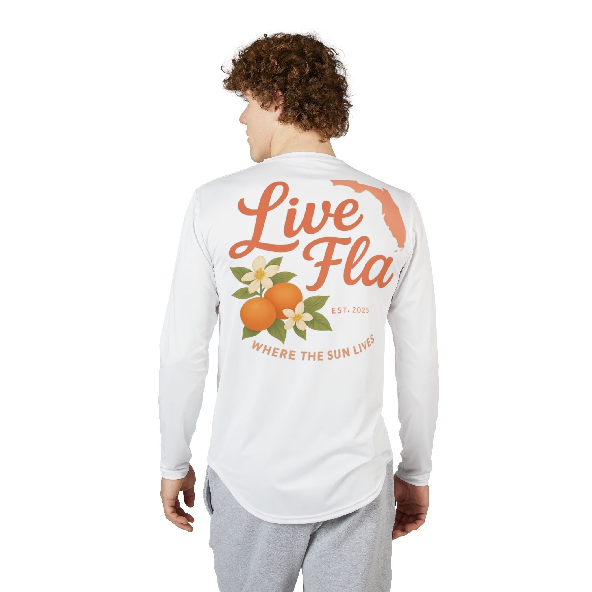 Men's UV Protection Long Sleeve Shirt - 'Live Fla' Sun Shirt, Beachwear, Outdoor Activity, Summer Fashion, Gift for Him, Florida Vibes