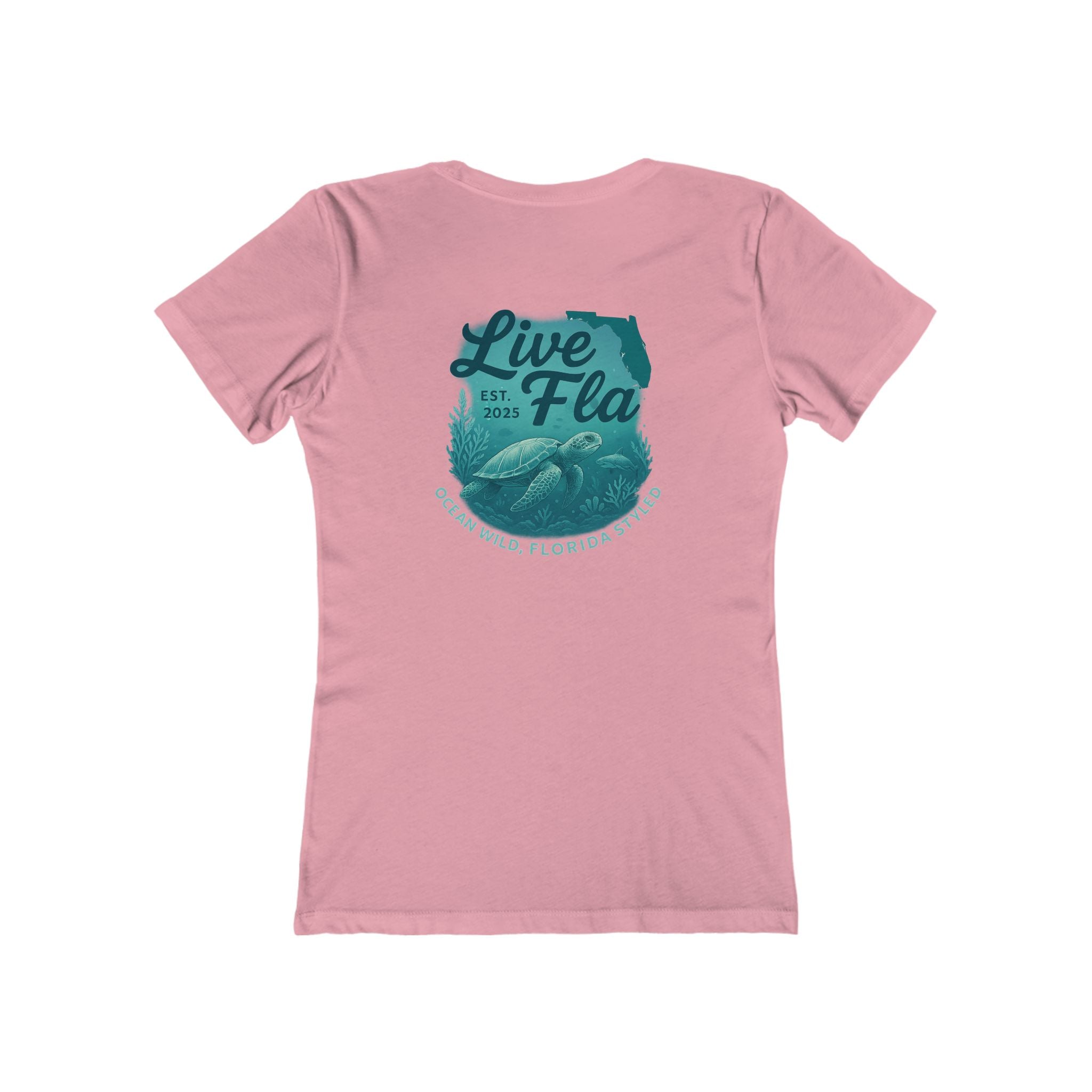 Live Florida Women's Boyfriend Tee, Casual Summer Shirt, Gift for Florida Lovers, Beach Vibes Tee, Fun Vacation Outfit