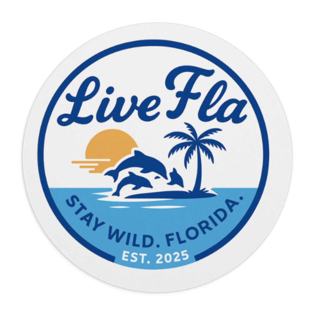 Live Fla Mouse Pad - Tropical Florida Vibes, Perfect Gift for Ocean Lovers, Home Office Decor, Beach Life Enthusiasts, Wild & Free