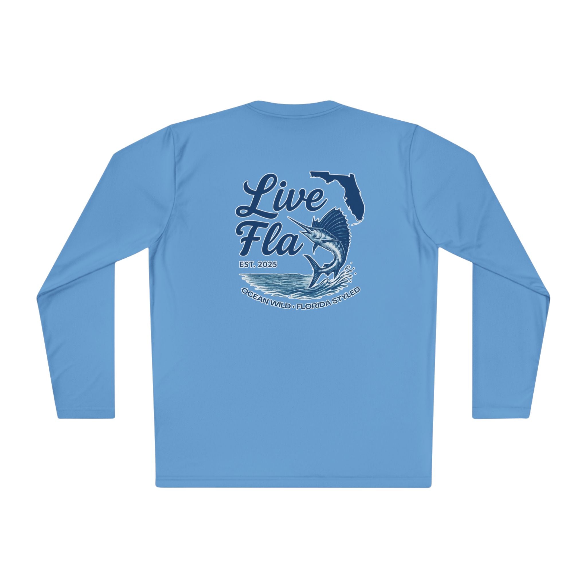 Florida Fish-Themed Lightweight Long Sleeve Tee, Fishing Shirt, Beachwear, Ocean Lover Gift, Summer Casual Top