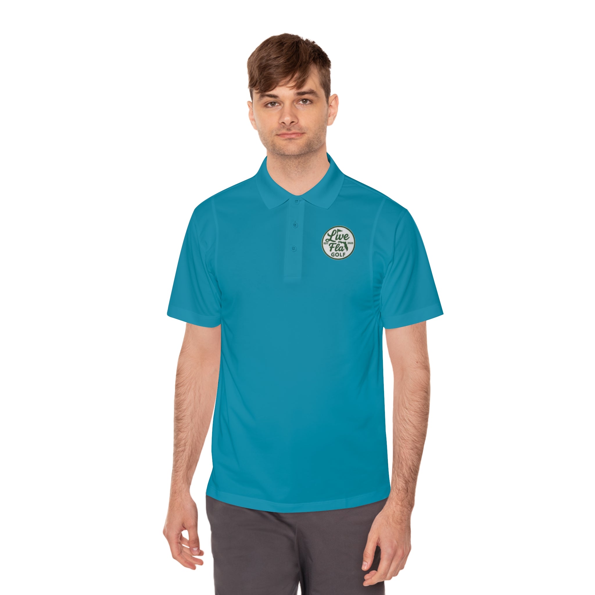 Men's Sport Polo Shirt - Live Free Golf Apparel, Casual Golf Shirt, Father's Day Gift, Outdoor Adventure Clothing, Comfortable Summer Wear