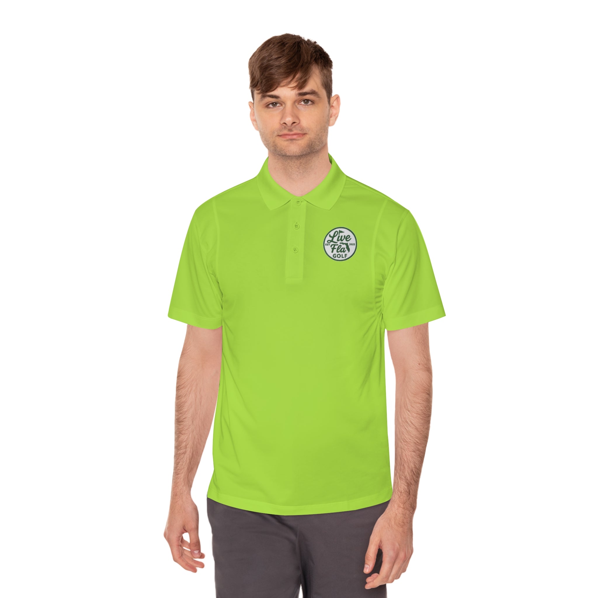 Men's Sport Polo Shirt - Live Free Golf Apparel, Casual Golf Shirt, Father's Day Gift, Outdoor Adventure Clothing, Comfortable Summer Wear