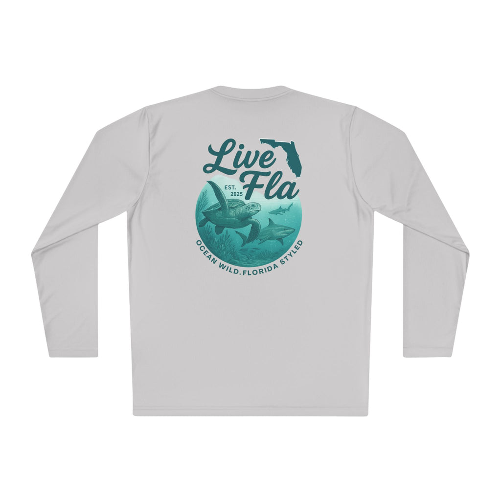 Unisex Long Sleeve Tee - Live Fla, Florida Lifestyle Shirt, Ocean Vibes, Beachwear, Casual Style, Gift for Fishermen