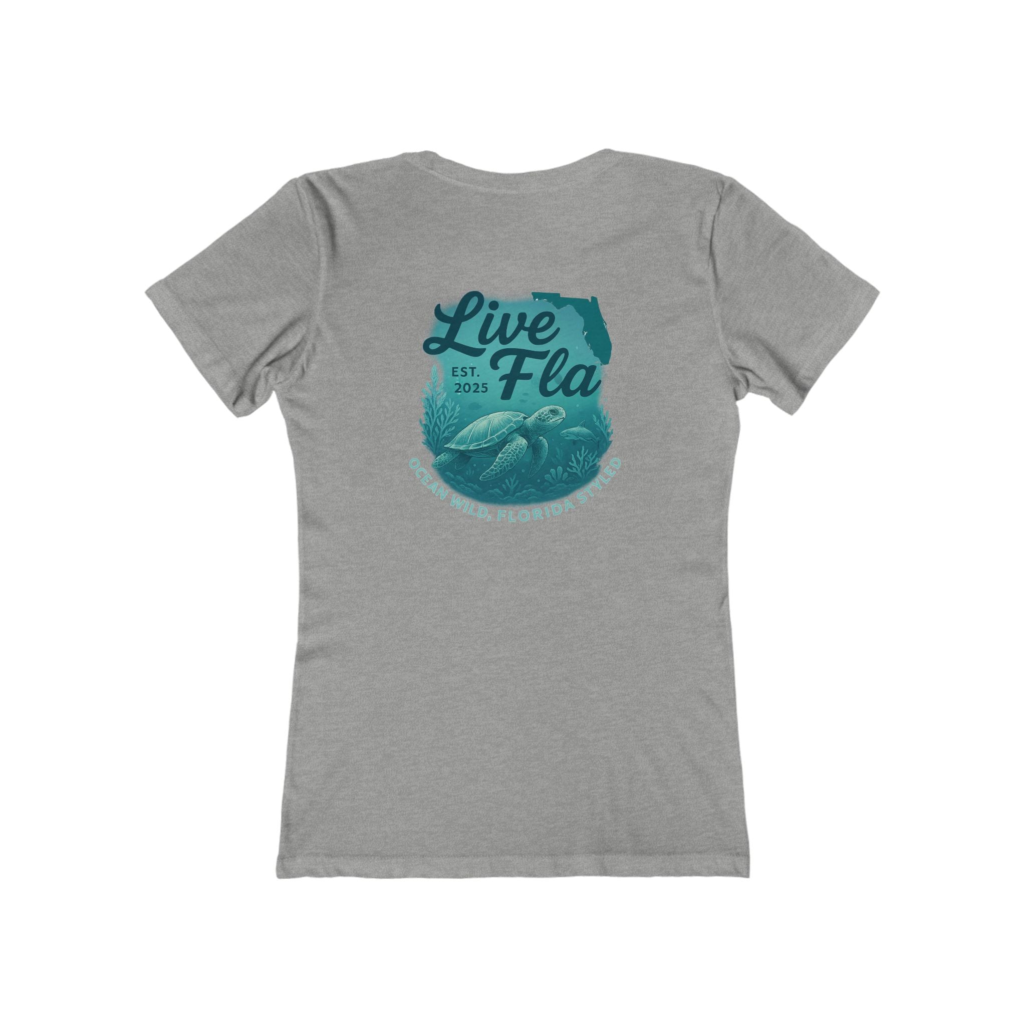Live Florida Women's Boyfriend Tee, Casual Summer Shirt, Gift for Florida Lovers, Beach Vibes Tee, Fun Vacation Outfit