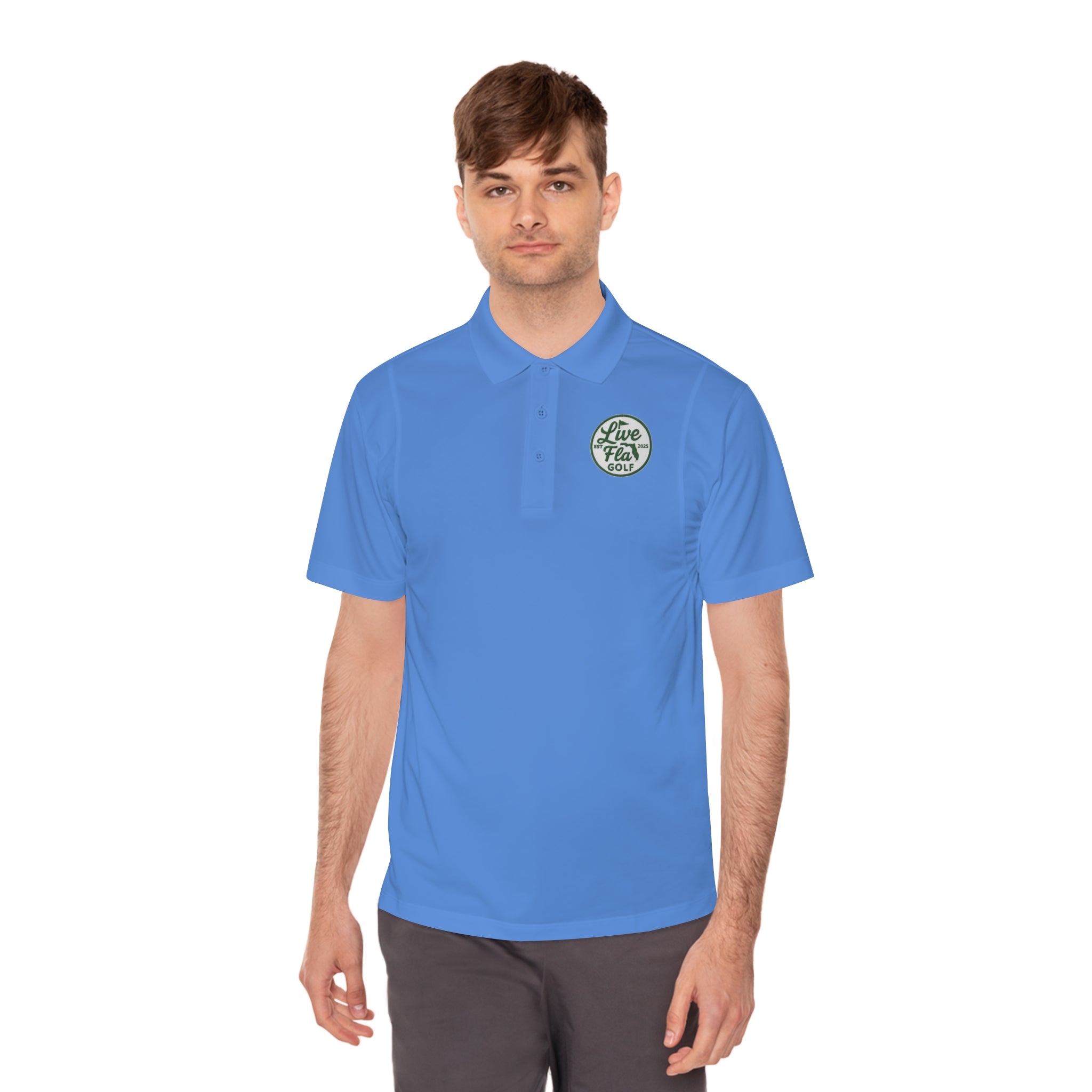 Men's Sport Polo Shirt - Live Free Golf Apparel, Casual Golf Shirt, Father's Day Gift, Outdoor Adventure Clothing, Comfortable Summer Wear